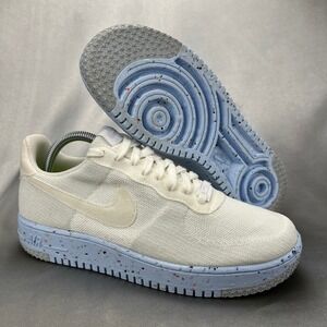 Nike Air Force 1 Crater Flyknit White Pure Platinum DC7273-100 Womens 10 Sneaker